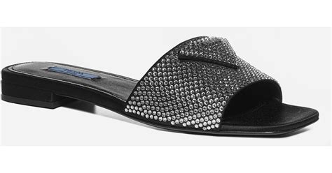 crystal embellished Prada slides